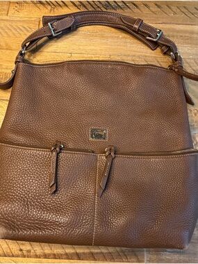 Dooney & Bourke Brown Pebbled Leather Shoulder Bag